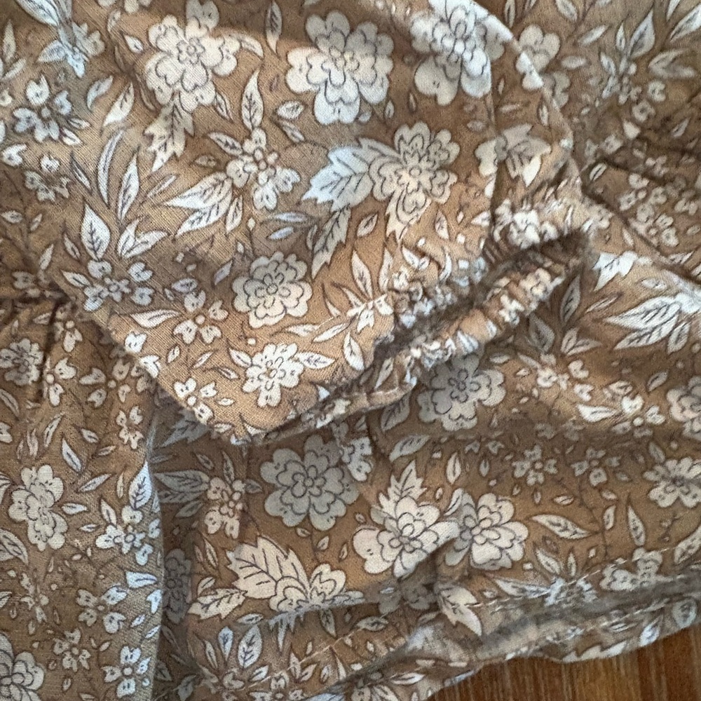 Rylee + Cru Tan and White Casual Sundress or blouse